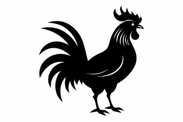 a rooster crowing design silhouette vector illustration