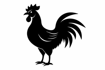 a rooster crowing design silhouette vector illustration