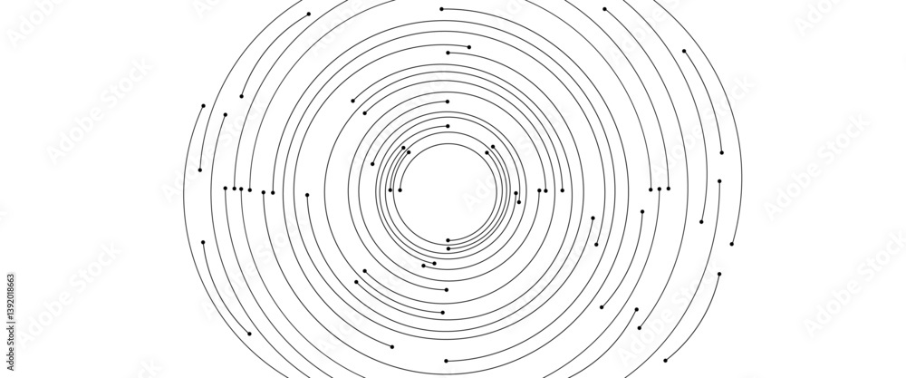 Aufkleber Abstract futuristic white background with circle circuit wires on an electronics board. Artificial intelligence concept