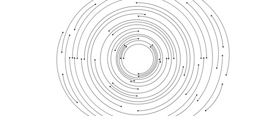 Abstract futuristic white background with circle circuit wires on an electronics board. Artificial intelligence concept
