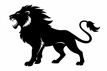 a lion roaring design silhouette vector illustration