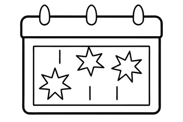 Calendar with Star silhouette vector illustration