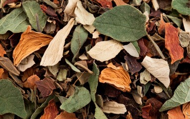 Dried Herb and Leaf Mixture Close-Up