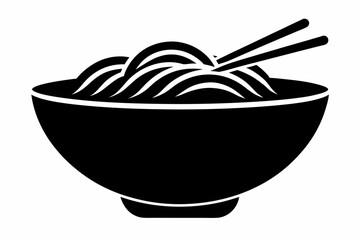  bowl of noodles design silhouette vector illustration