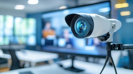 High-Quality Surveillance Camera in Modern Office Setting