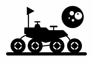 moon rover design silhouette vector illustration