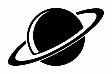 a planet with rings design silhouette vector illustration