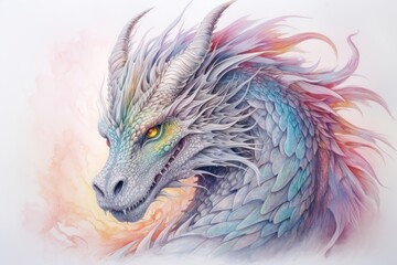 Obraz premium Dragon dragon illustrated drawing.
