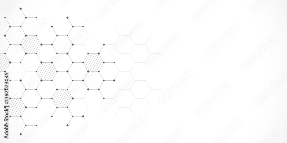 Aufkleber Graphic design element with abstract geometric background of simple hexagon pattern
