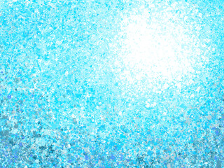 水彩点描画の水中から見上げたような幻想的な背景