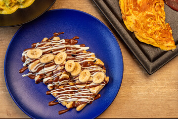 Chocolate banana waffle 