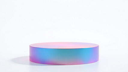 holographic podium gradient colors suitable product displays artistic showcases white isolated background