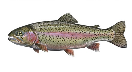 Freshwater fish rainbow trout detailed