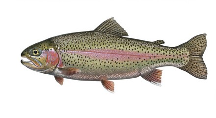 Freshwater fish rainbow trout detailed