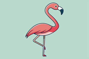 Flamingo Shape Black Vector - Elegant Minimalist Bird Silhouette Design.