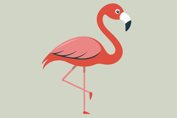 Flamingo Shape Black Vector - Elegant Minimalist Bird Silhouette Design.
