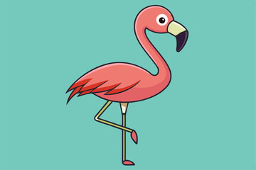 Flamingo Shape Black Vector - Elegant Minimalist Bird Silhouette Design.