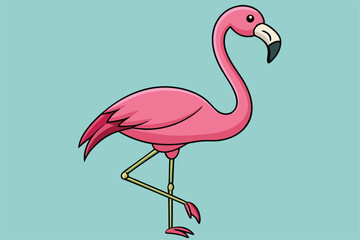 Flamingo Shape Black Vector - Elegant Minimalist Bird Silhouette Design.