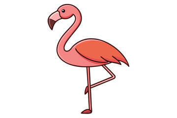 Flamingo Shape Black Vector - Elegant Minimalist Bird Silhouette Design.