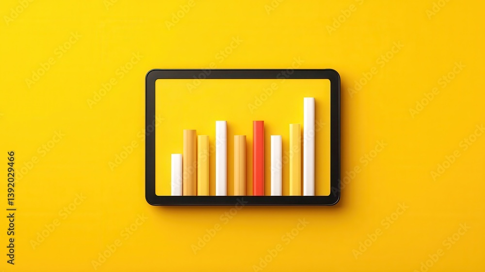 Poster tax comparison graph vibrant bar graph illustration on a yellow background, representing data visual