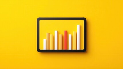 Obraz premium Tax Comparison Graph Vibrant bar graph illustration on a yellow background, representing data visualization and analysis.