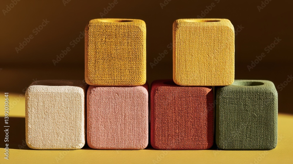 Poster tax comparison graph blocks arranged creatively on a surface, showcasing texture and light interplay