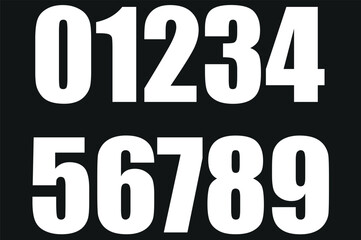 Decorative numeral font from 0 to 9. Vector black digits with elegant and complex style, number digit set
