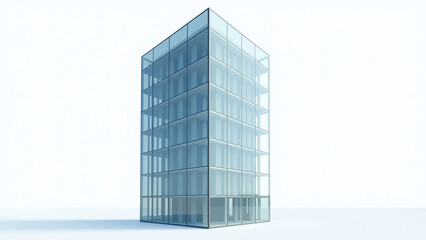 modern glass tower features sleek design minimalist aesthetics pure white background