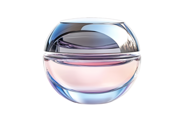 Face cream in the mirror ball package isolated on transparent background
