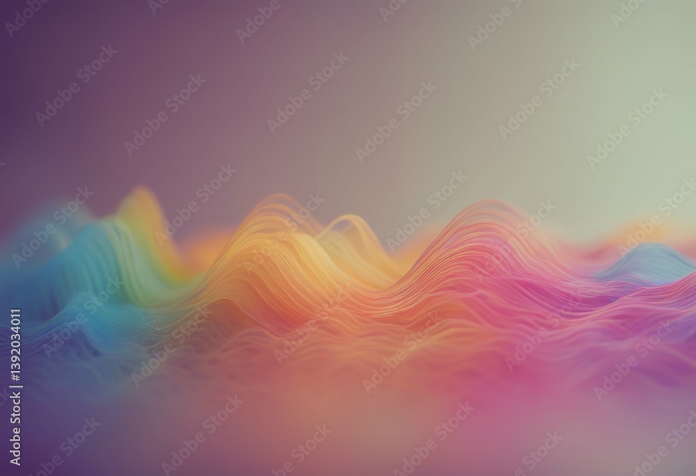 Poster across constant waves showing background minimalist motion dynamic rainbowcolored gif fluidity graph