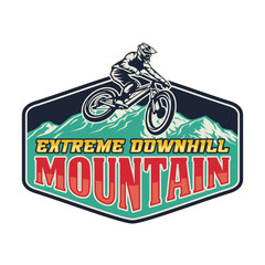 Extreme Downhill Mountain Biking Adventure Vector Design