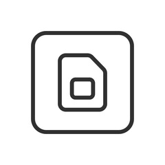 SIM Card Icon – Mobile Network and Telecommunication Chip Symbol
