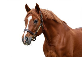 Fototapeta premium Horse portrait chestnut brown coat
