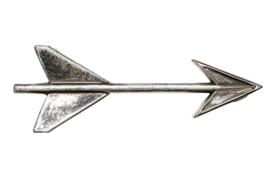 Grey bright right arrow isolated on transparent background.