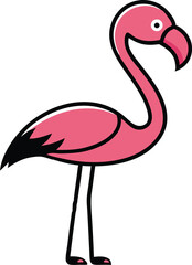 Flamingo Shape Black Vector - Elegant Minimalist Bird Silhouette Design.