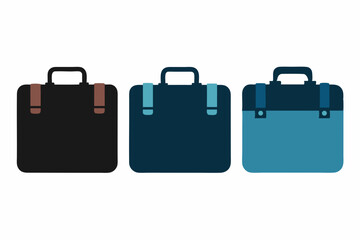 set of Briefcase silhouette vector illustration