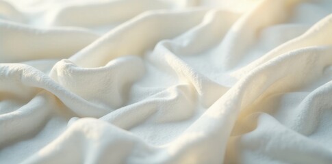 Obraz premium Softly lit vintage white cloth with gentle folds, fabric fold, minimalist design