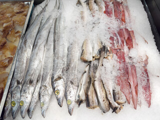 Buying seafood at the grocery store