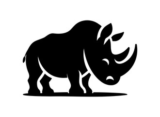 Simple rhino silhouette illustration on white background