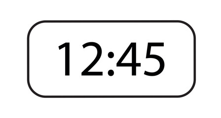 Digital clock number set. Electronic numbers. Digital alarm clock vector