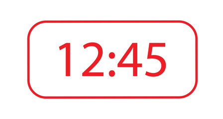 Digital clock number set. Electronic numbers. Digital alarm clock vector