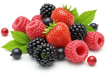 Fresh berries vibrant colors macro