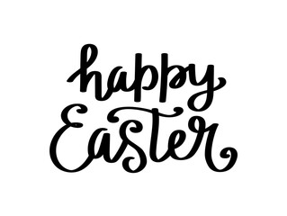 Happy Easter hand written lettering. Festive calligraphy vector template