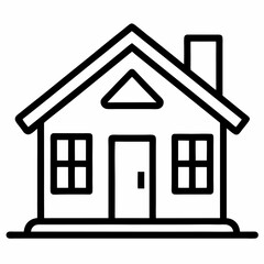 House outline icon on white background  