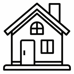 House outline icon on white background  