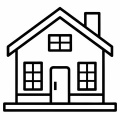 House outline icon on white background  