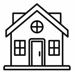 House outline icon on white background  