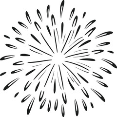Obraz premium Bursting Firework Line Art Vector – Festive Celebration Explosion Design