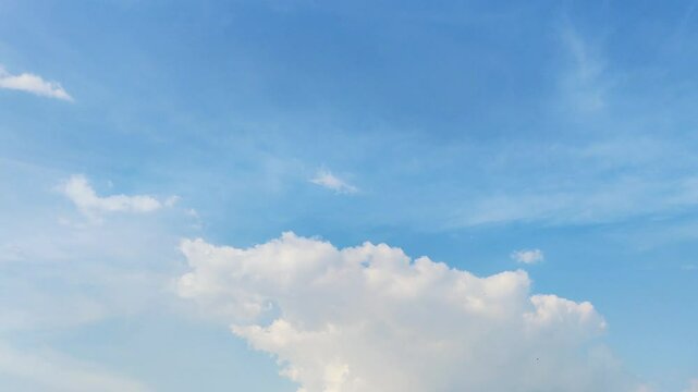 4k timelapse footage of clouds in the shape of rolling cabbages that are so beautiful in the blue sky