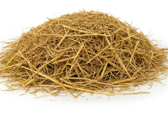 Pile golden straw dried hay
